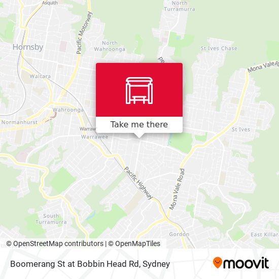 Boomerang St at Bobbin Head Rd map
