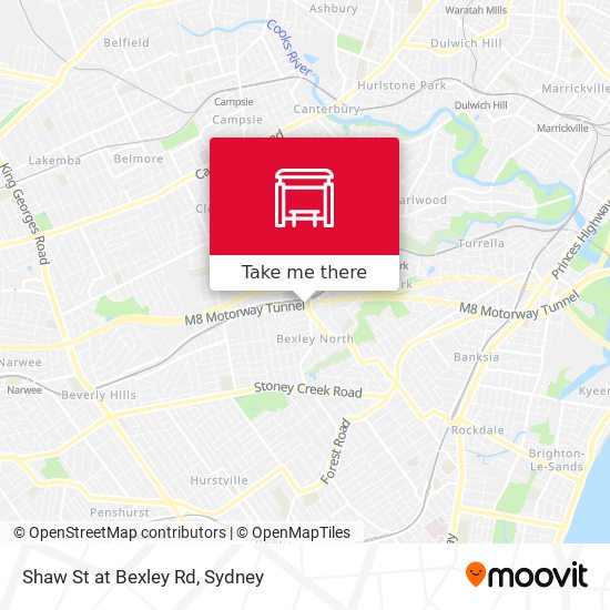 Shaw St at Bexley Rd map