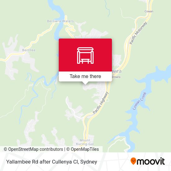 Yallambee Rd after Cullenya Cl map