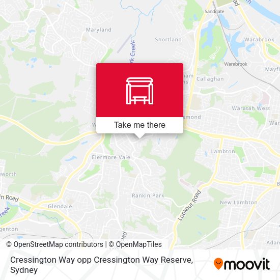 Cressington Way opp Cressington Way Reserve map