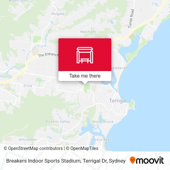 Breakers Indoor Sports Stadium, Terrigal Dr map