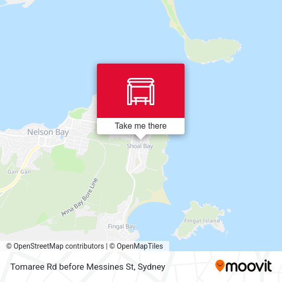 Tomaree Rd before Messines St map