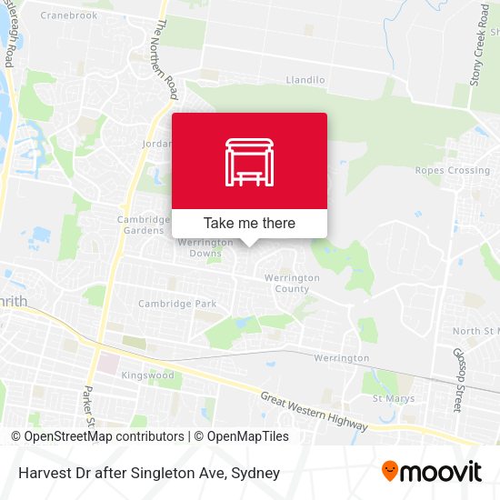 Harvest Dr after Singleton Ave map