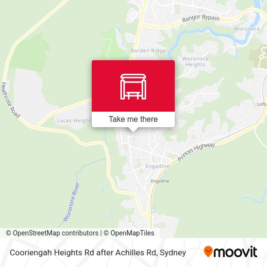Cooriengah Heights Rd after Achilles Rd map