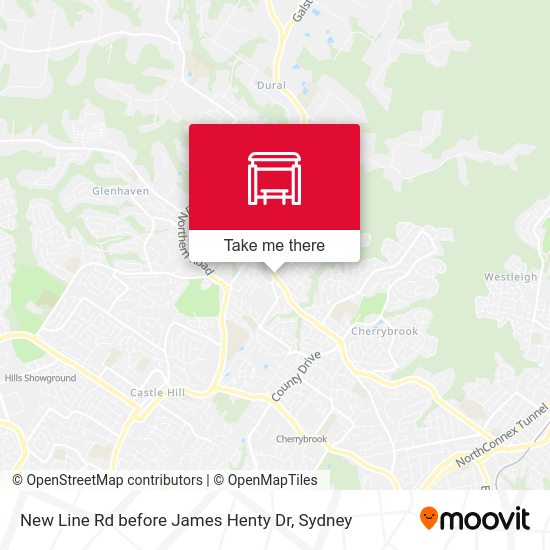 New Line Rd before James Henty Dr map
