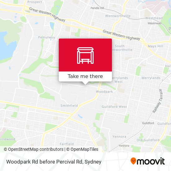 Woodpark Rd before Percival Rd map