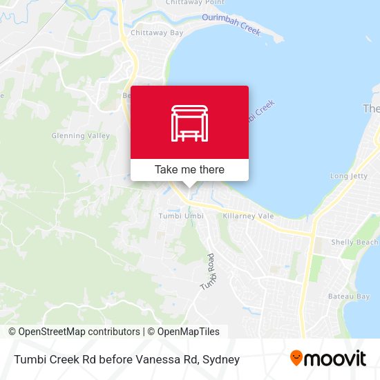 Tumbi Creek Rd before Vanessa Rd map
