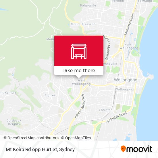 Mt Keira Rd opp Hurt St map