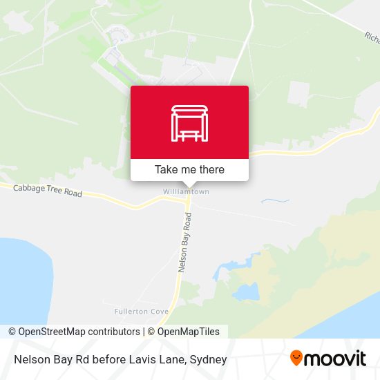 Nelson Bay Rd before Lavis Lane map