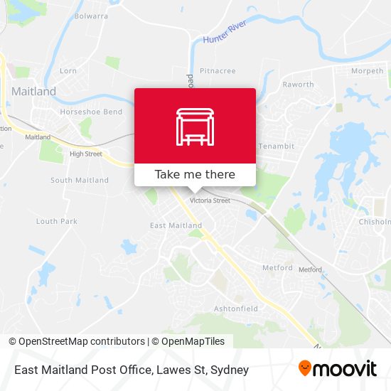 East Maitland Post Office, Lawes St map