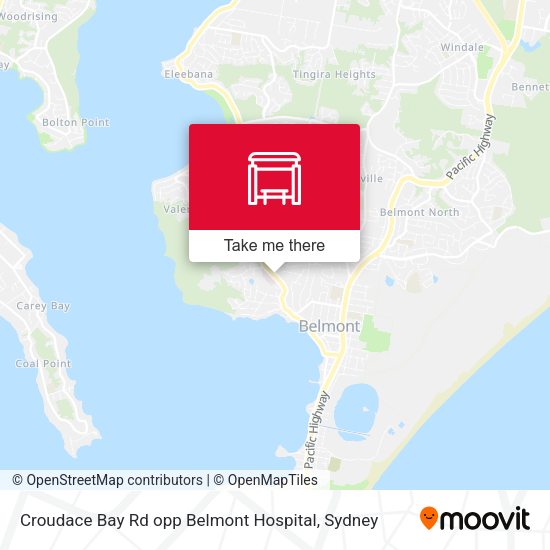 Croudace Bay Rd opp Belmont Hospital map