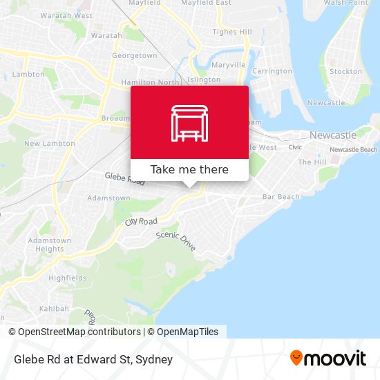 Glebe Rd at Edward St map