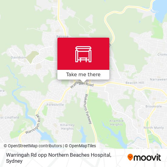 Warringah Rd opp Northern Beaches Hospital map