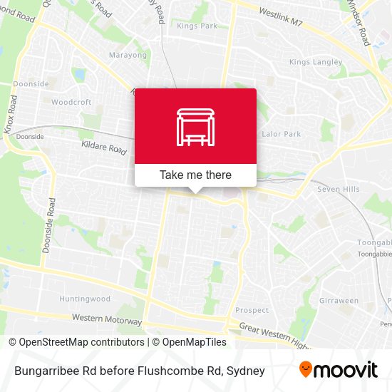 Bungarribee Rd before Flushcombe Rd map