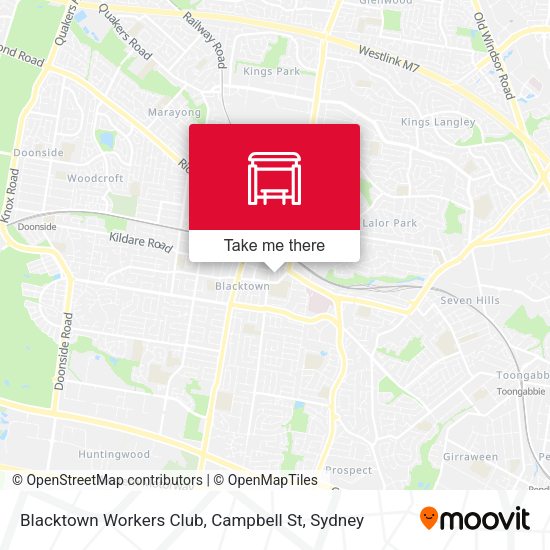 Blacktown Workers Club, Campbell St map