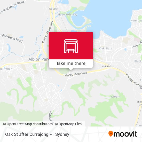Oak St after Currajong Pl map