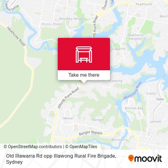 Old Illawarra Rd opp Illawong Rural Fire Brigade map