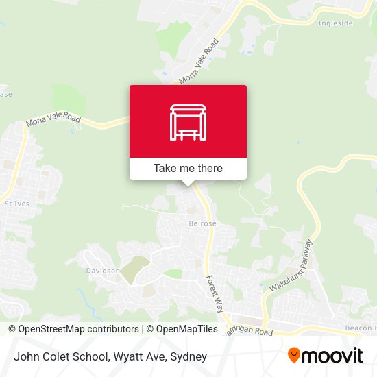 John Colet School, Wyatt Ave map