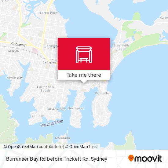 Burraneer Bay Rd before Trickett Rd map