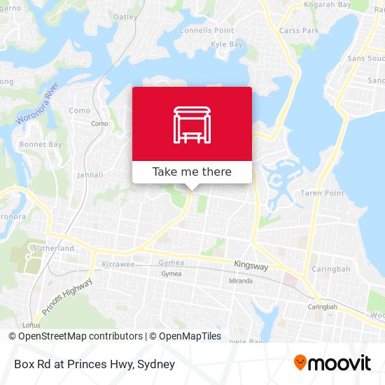 Box Rd at Princes Hwy map