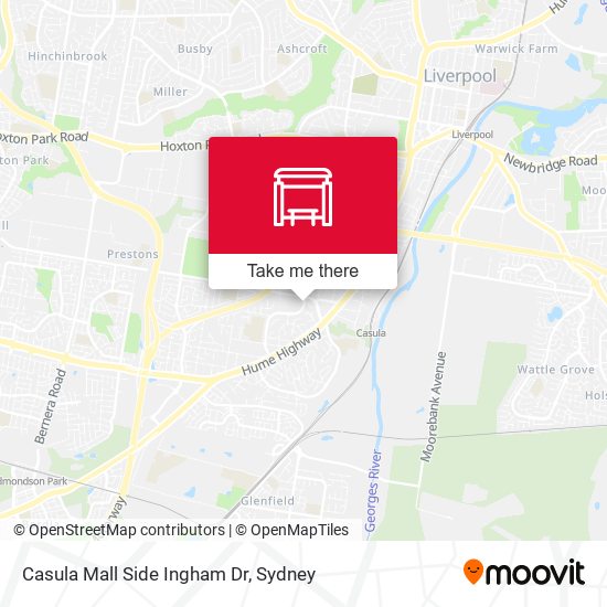 Casula Mall Side Ingham Dr map