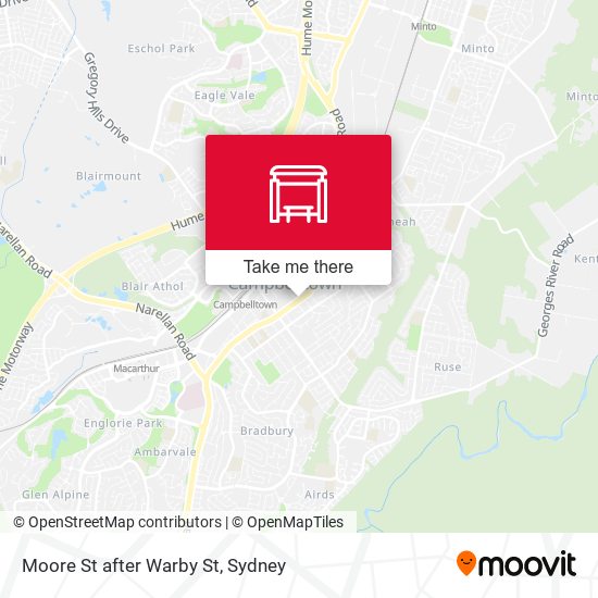 Moore St after Warby St map