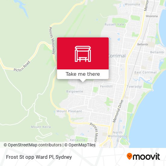Frost St opp Ward Pl map