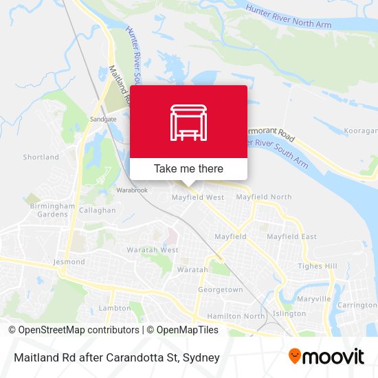 Maitland Rd after Carandotta St map
