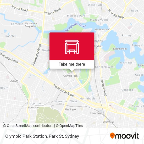 Olympic Park Station, Park St map