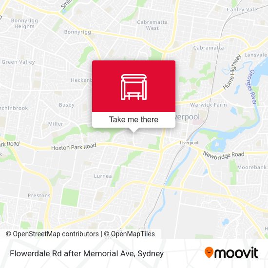 Flowerdale Rd after Memorial Ave map
