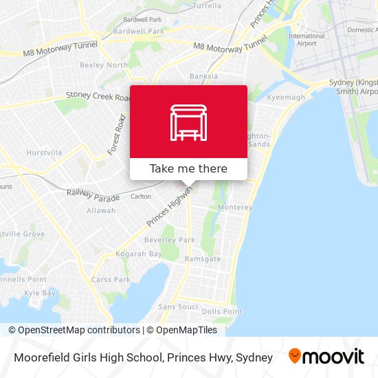 Moorefield Girls High School, Princes Hwy map