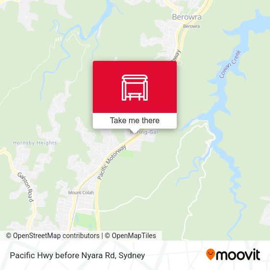 Pacific Hwy before Nyara Rd map