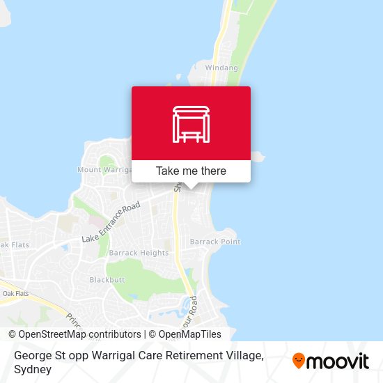 George St opp Warrigal Care Retirement Village map