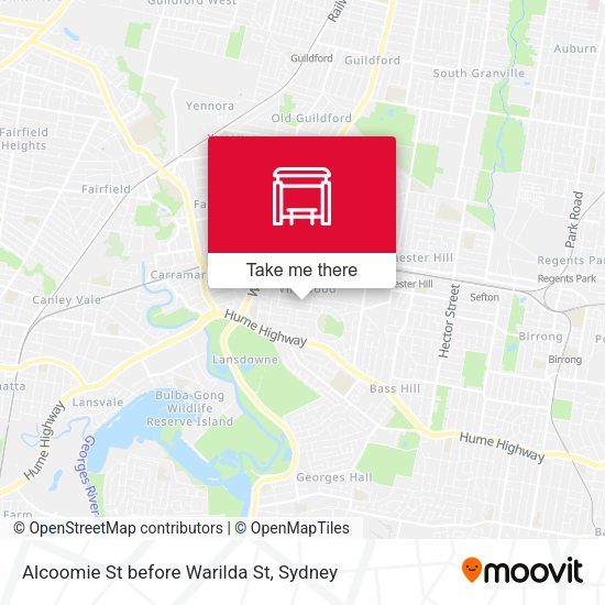 Alcoomie St before Warilda St map