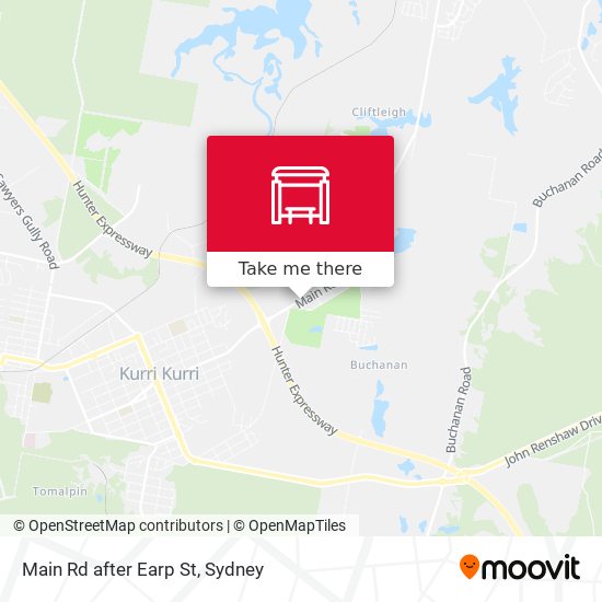 Main Rd after Earp St map