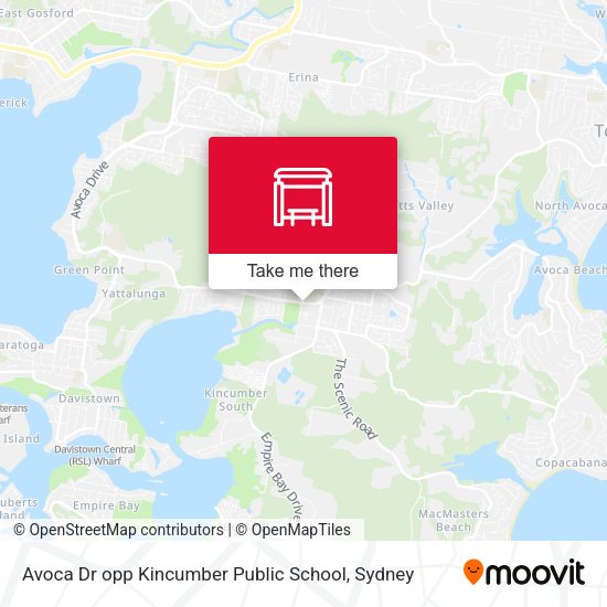 Avoca Dr opp Kincumber Public School map