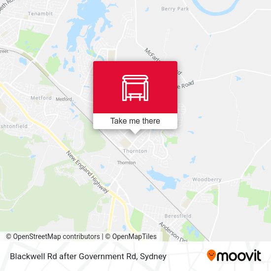 Blackwell Rd after Government Rd map