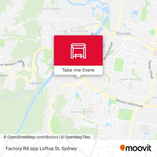 Factory Rd opp Loftus St map