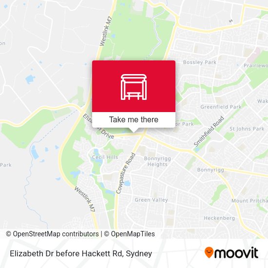 Elizabeth Dr before Hackett Rd map