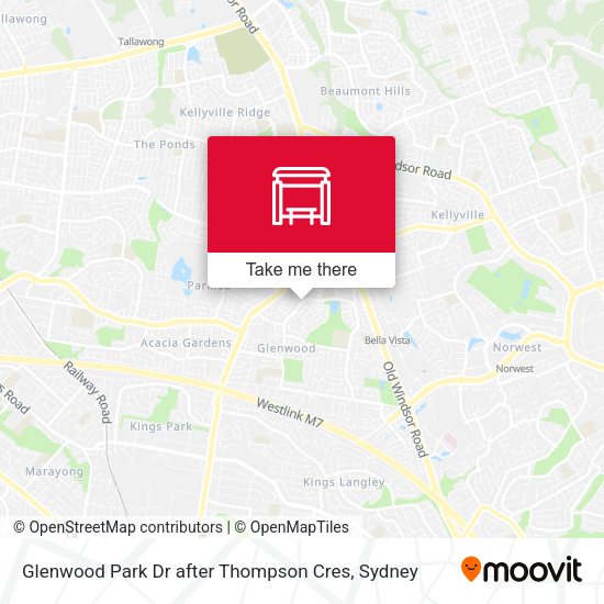 Glenwood Park Dr after Thompson Cres map