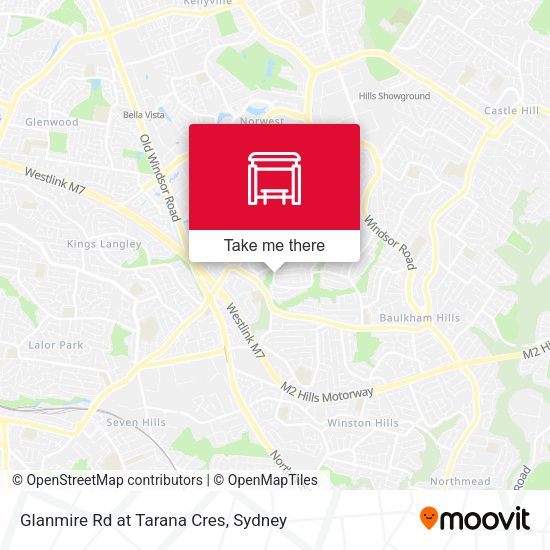 Glanmire Rd at Tarana Cres map