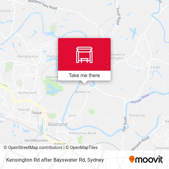 Kensington Rd after Bayswater Rd map