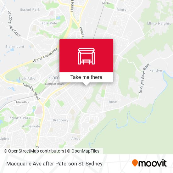 Macquarie Ave after Paterson St map