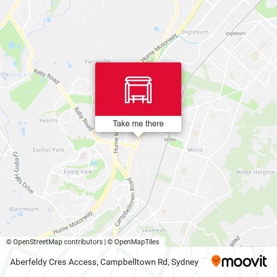 Aberfeldy Cres Access, Campbelltown Rd map