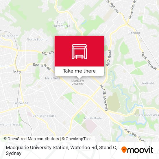 Mapa Macquarie University Station, Waterloo Rd, Stand C