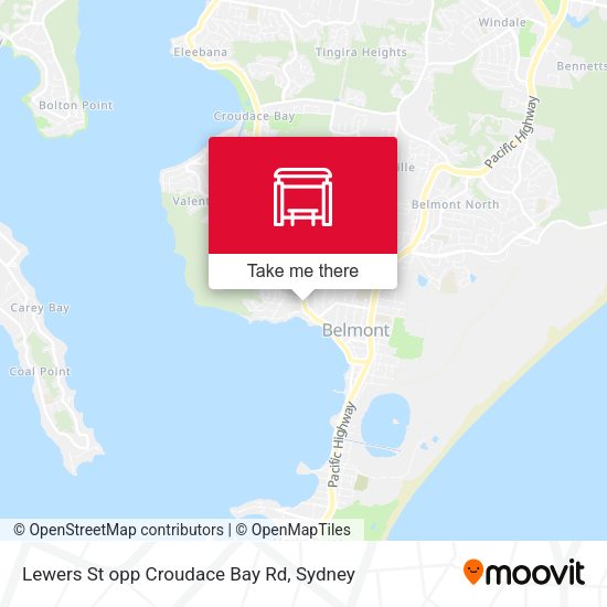 Lewers St opp Croudace Bay Rd map