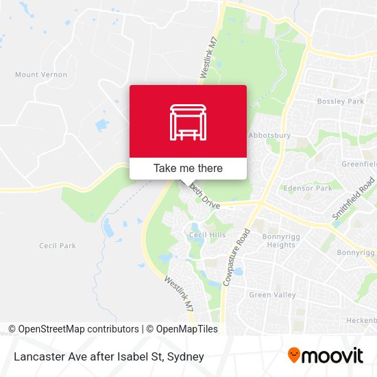 Lancaster Ave after Isabel St map