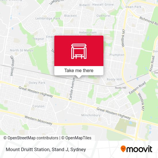 Mount Druitt Station, Stand J map