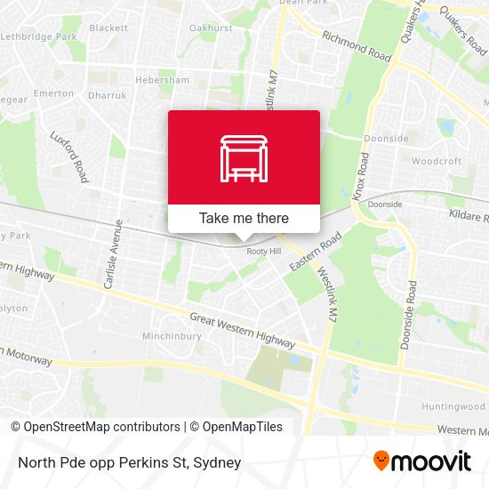 North Pde opp Perkins St map