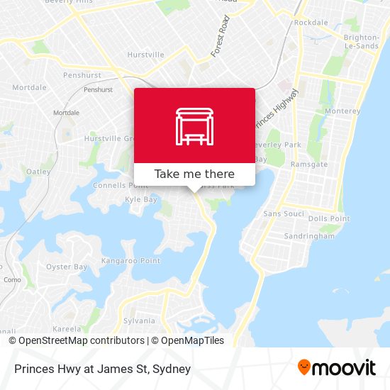 Princes Hwy at James St map